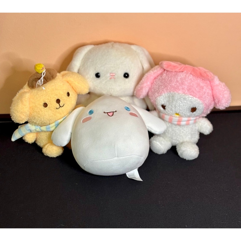 Kawaii Sanrio Amuse Japan Plush Bundle Lot My Melody Cinnamoroll Pompompurin